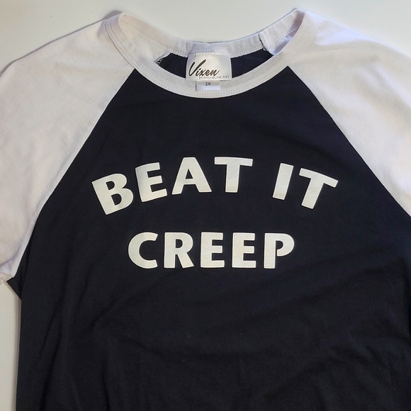 Vixen Tops - Beat it Creep vixen baseball tee 2× EUC
